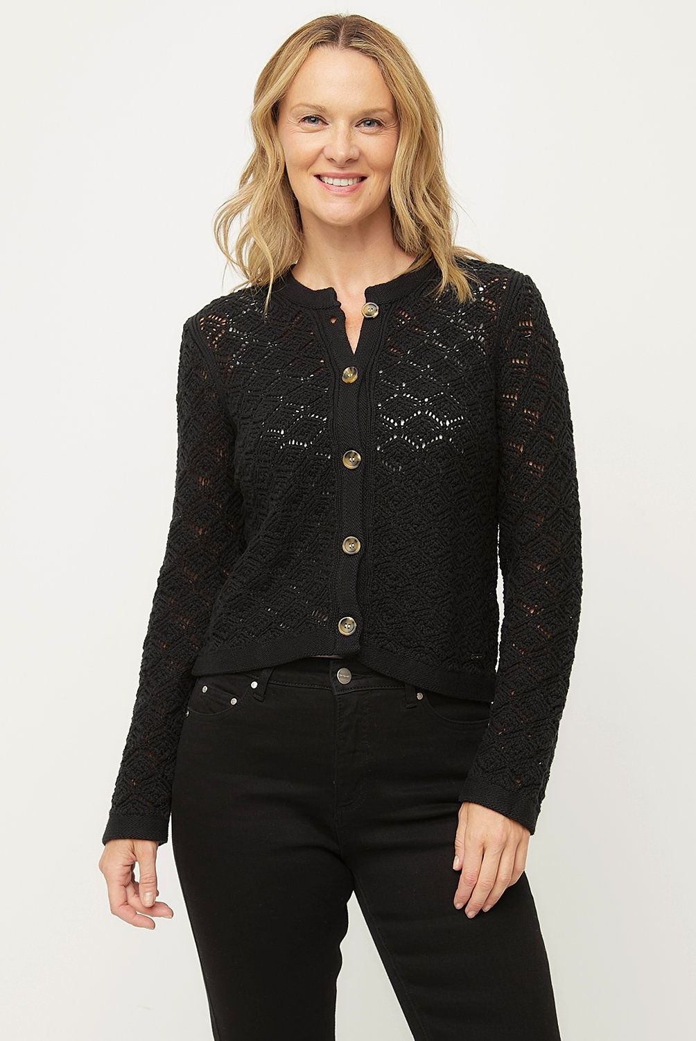 NEWPORT - Cardigan Newport Algodón Mujer Manga Larga Diseño Liso