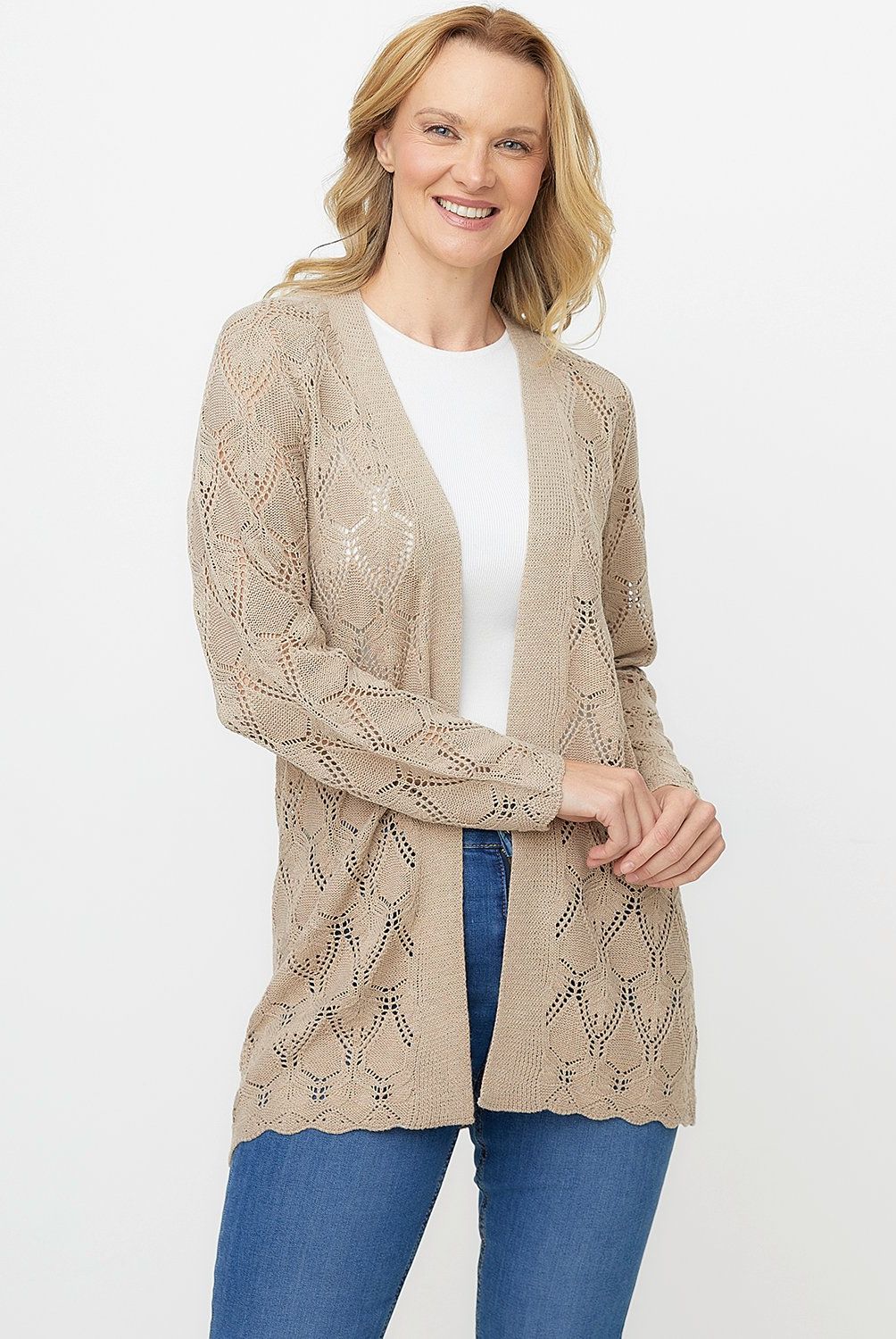 NEWPORT - Cárdigan Newport Mujer Texturizado Manga Larga Regular Fit