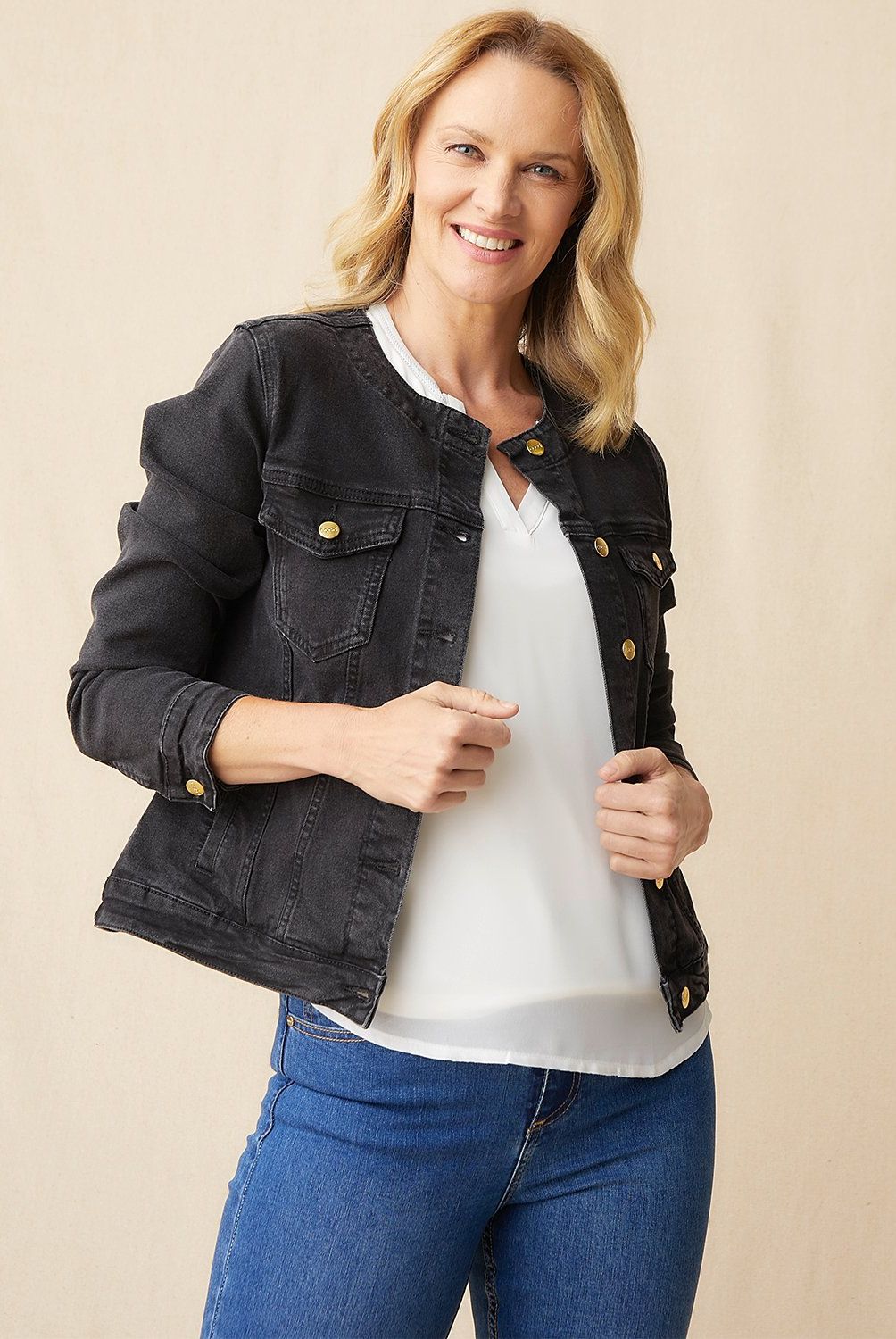 S COCCI - Chaqueta Denim S.Cocci Mujer Manga Larga Cuello Redondo