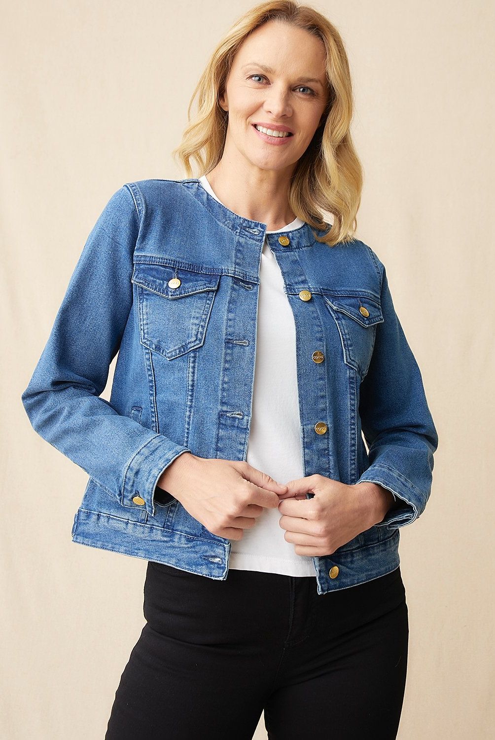 S COCCI - Chaqueta Denim S.Cocci Mujer Manga Larga Cuello Redondo