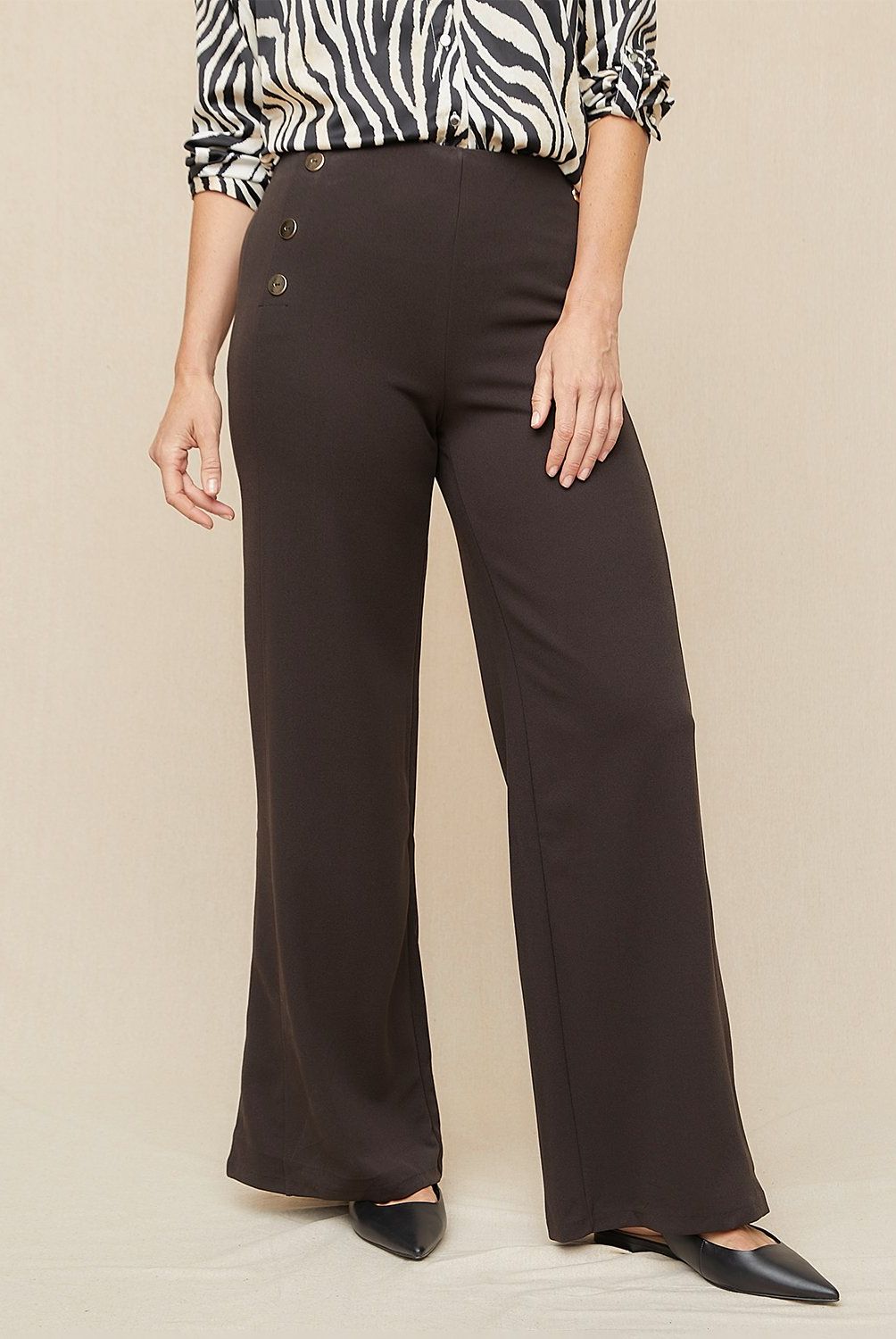S COCCI - Pantalón Wide Leg S.Cocci Casual Tiro Medio Mujer