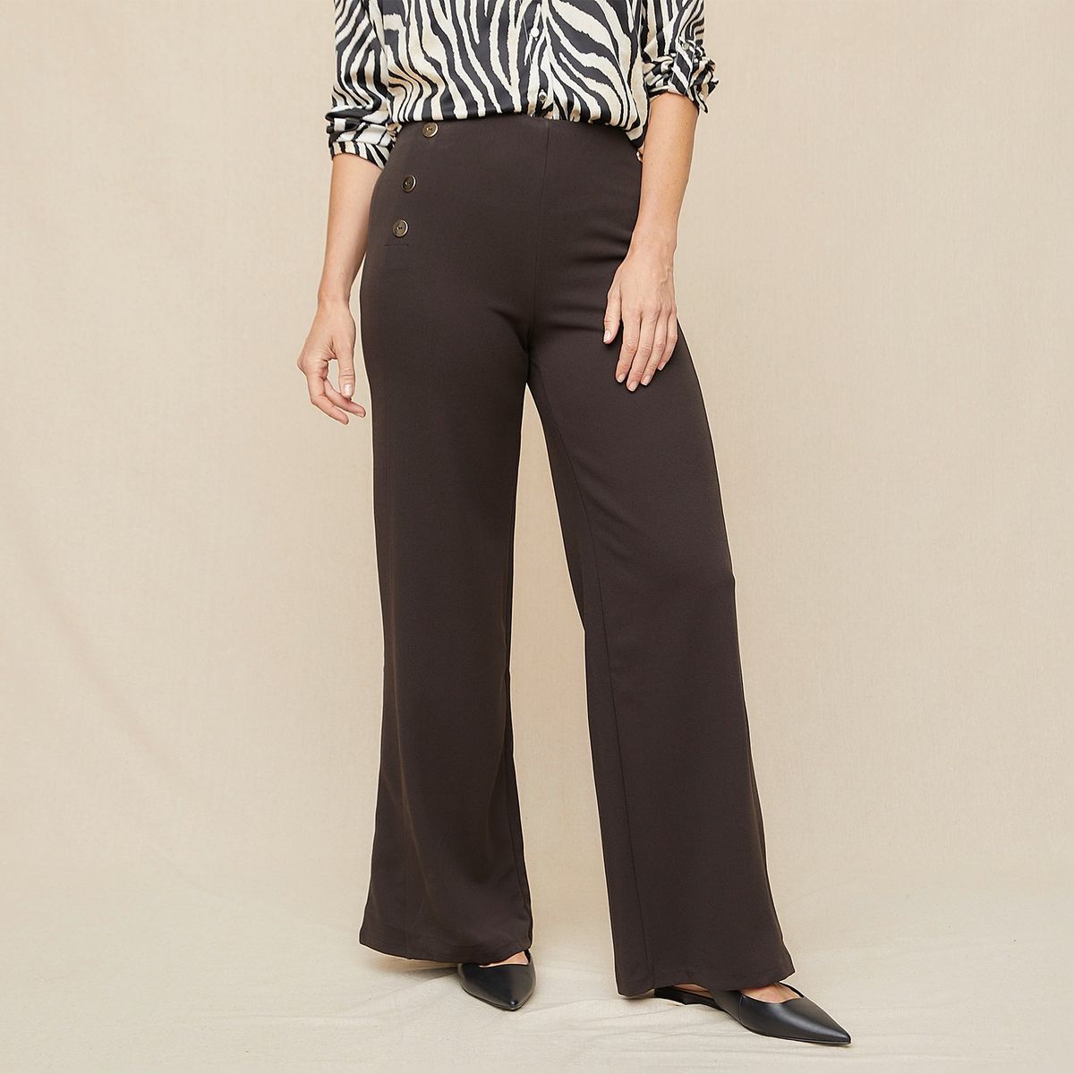 S COCCI - Pantalón Wide Leg S.Cocci Casual Tiro Medio Mujer