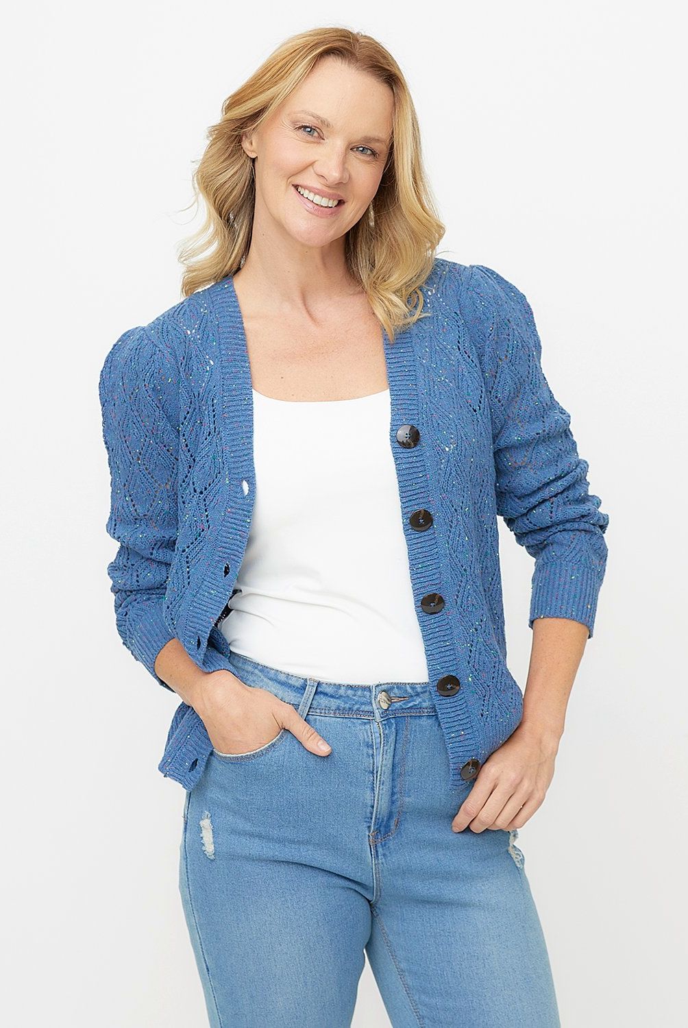 NEWPORT - Cárdigan Mujer Newport Acrílico Manga Larga Regular Fit