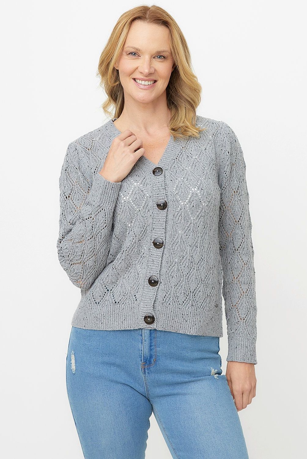 NEWPORT - Cárdigan Mujer Newport Acrílico Manga Larga Regular Fit