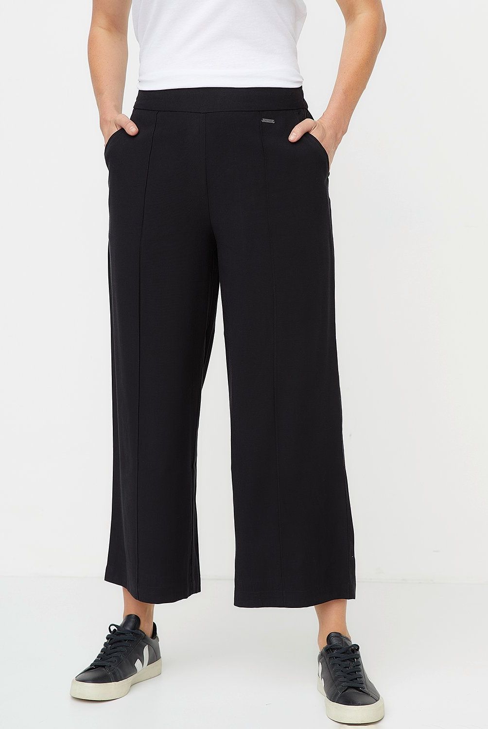 NEWPORT - Pantalón Culotte Newport Mujer Viscosa Casual Tiro Alto