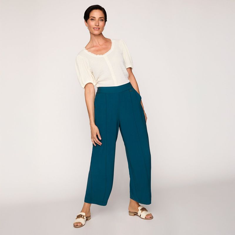 NEWPORT - Pantalón Culotte Newport Mujer Viscosa Casual Tiro Alto