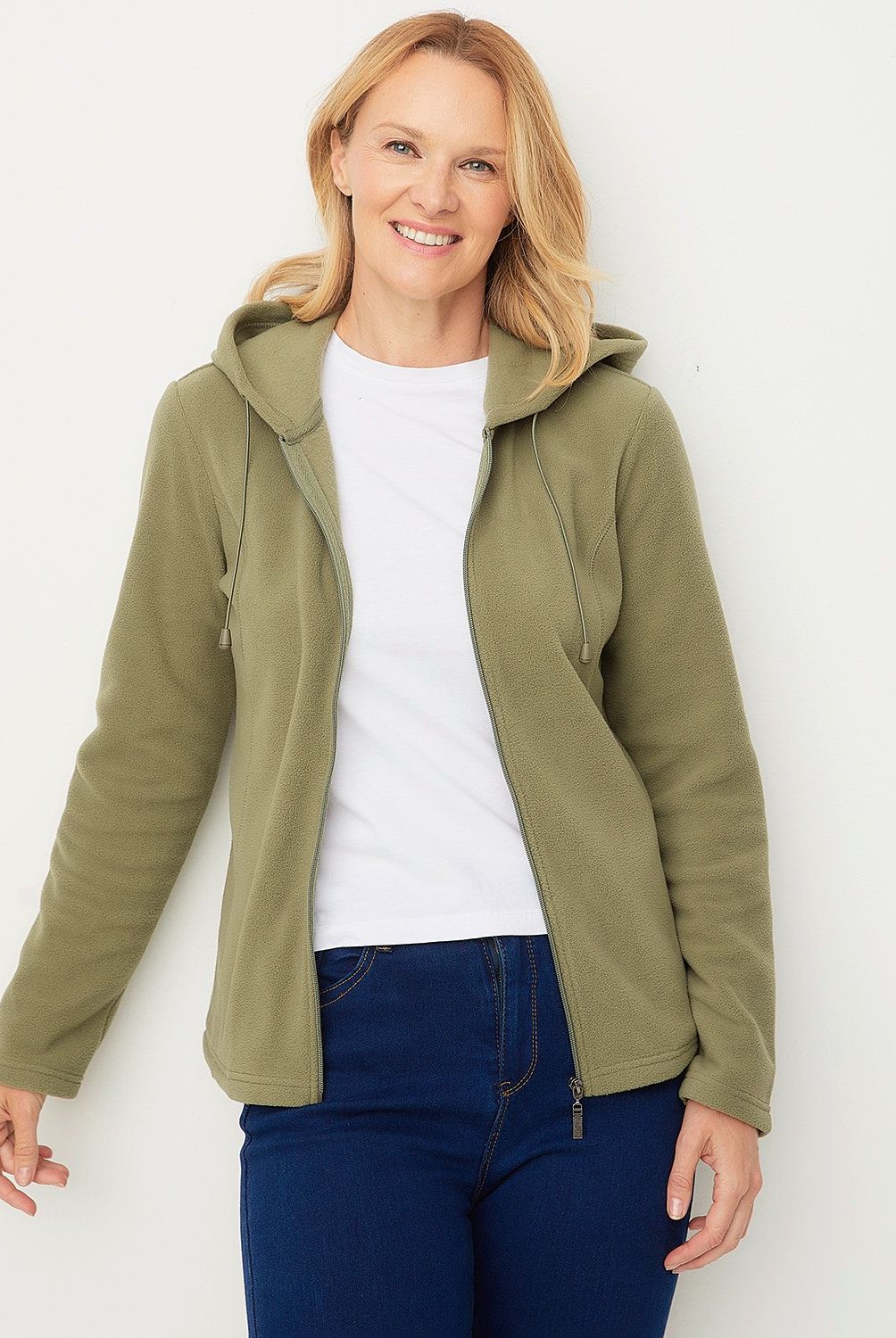 NEWPORT - Polerón Newport Fleece Liso Mujer Con Gorro