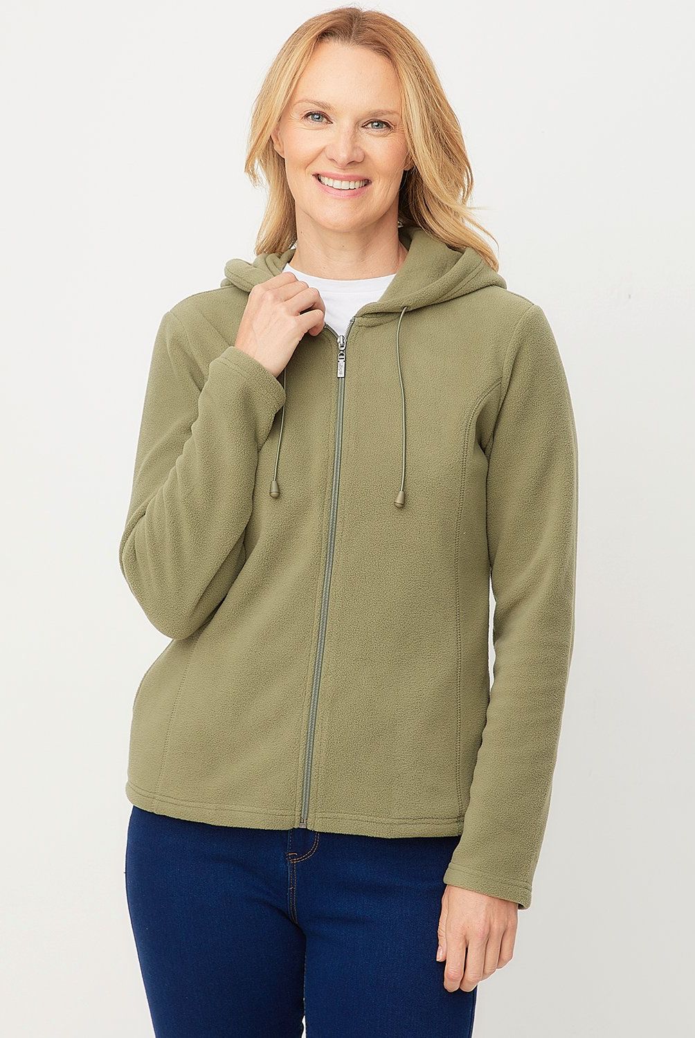NEWPORT - Polerón Newport Fleece Liso Mujer Con Gorro