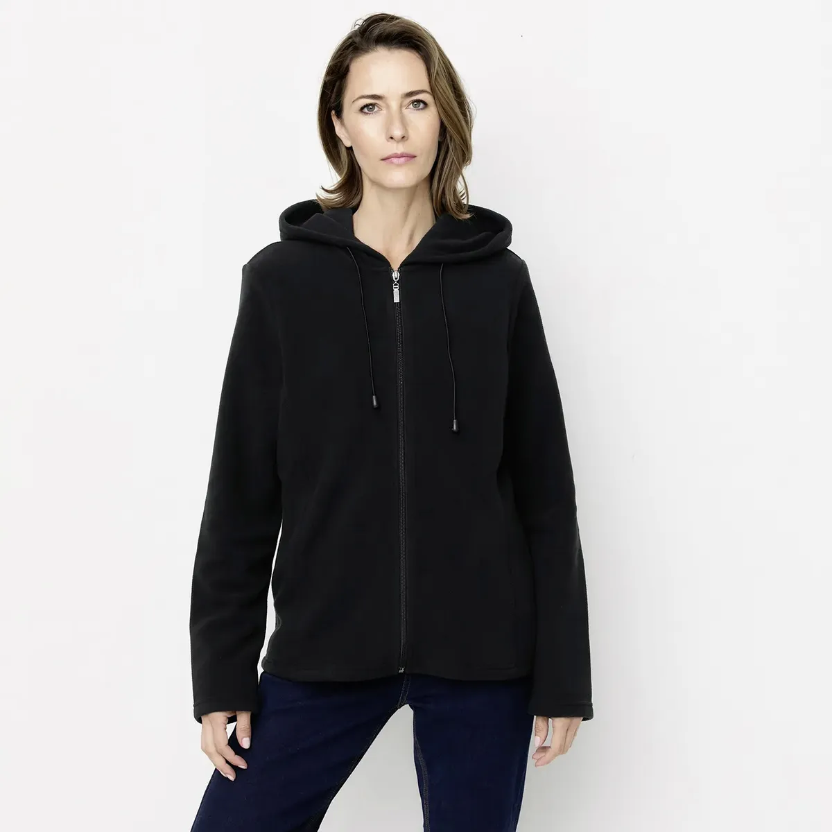 NEWPORT - Polerón Newport Fleece Liso Mujer Con Gorro