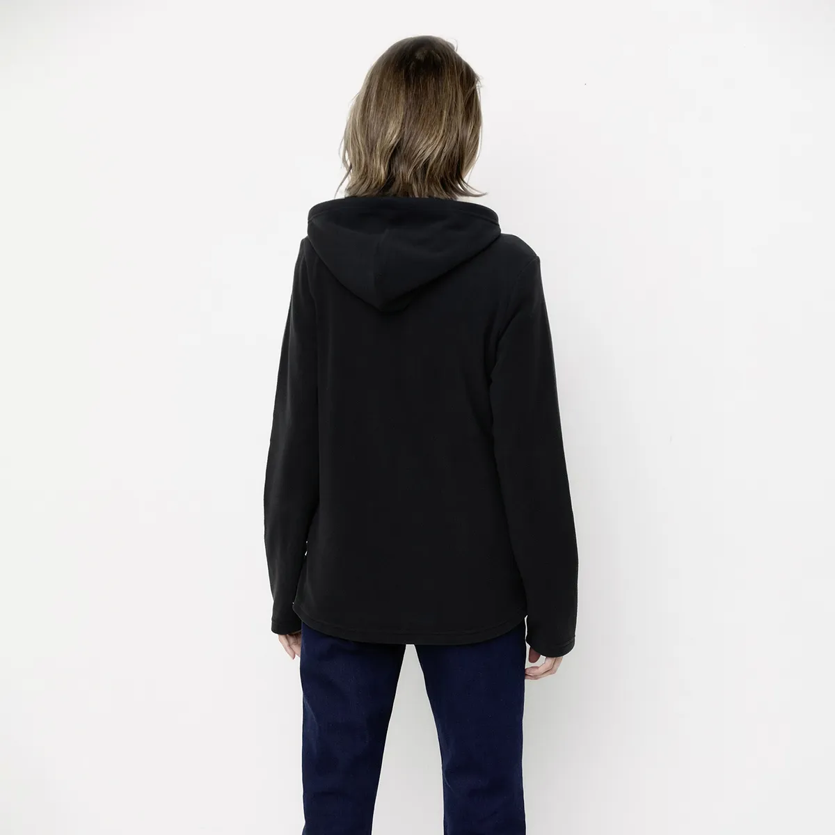 NEWPORT - Polerón Newport Fleece Liso Mujer Con Gorro