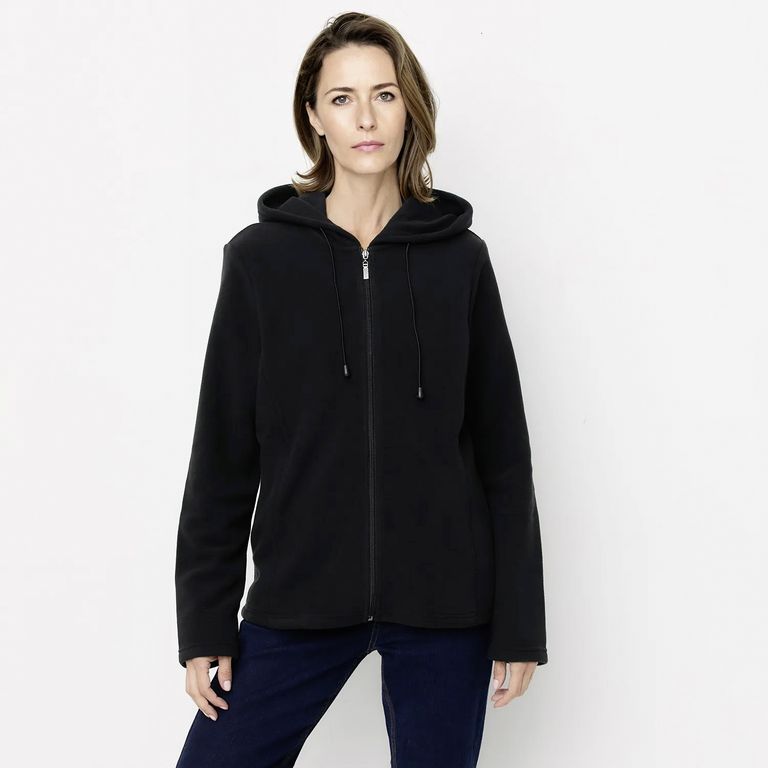 Polerón Fleece Liso Mujer Con Gorro