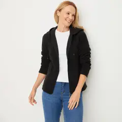 NEWPORT - Polerón Fleece Liso Mujer Con Gorro