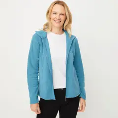 NEWPORT - Polerón Fleece Liso Mujer Con Gorro