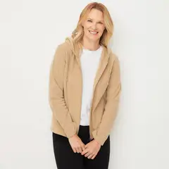 NEWPORT - Polerón Fleece Liso Mujer Con Gorro