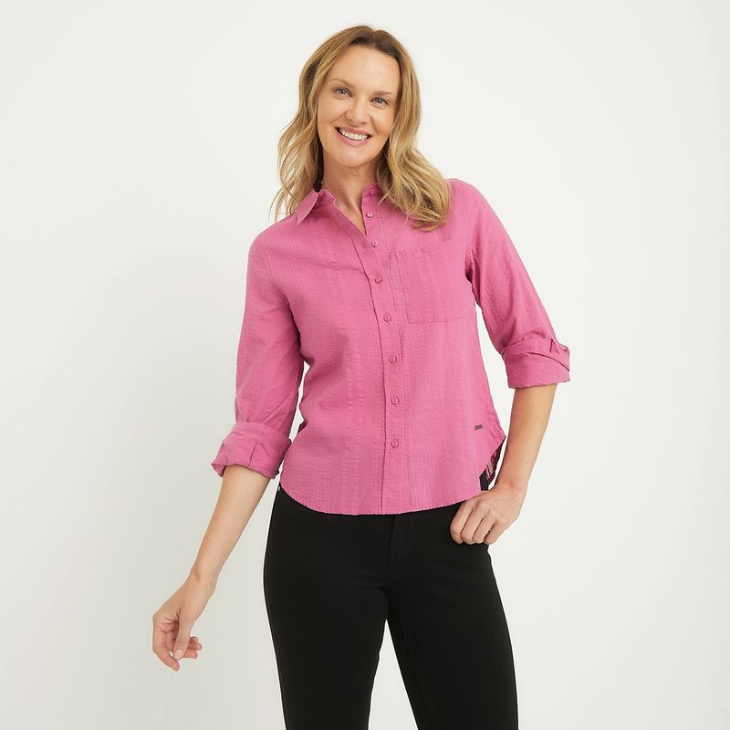 NEWPORT - Blusa Manga Larga Algodón Mujer Newport
