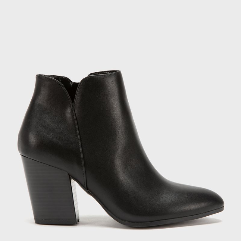 UNIVERSITY CLUB - Botin Mujer Cuero Negro University Club