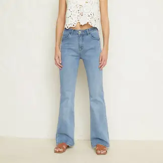 BASEMENT - Jeans Flare Tiro Alto Mujer