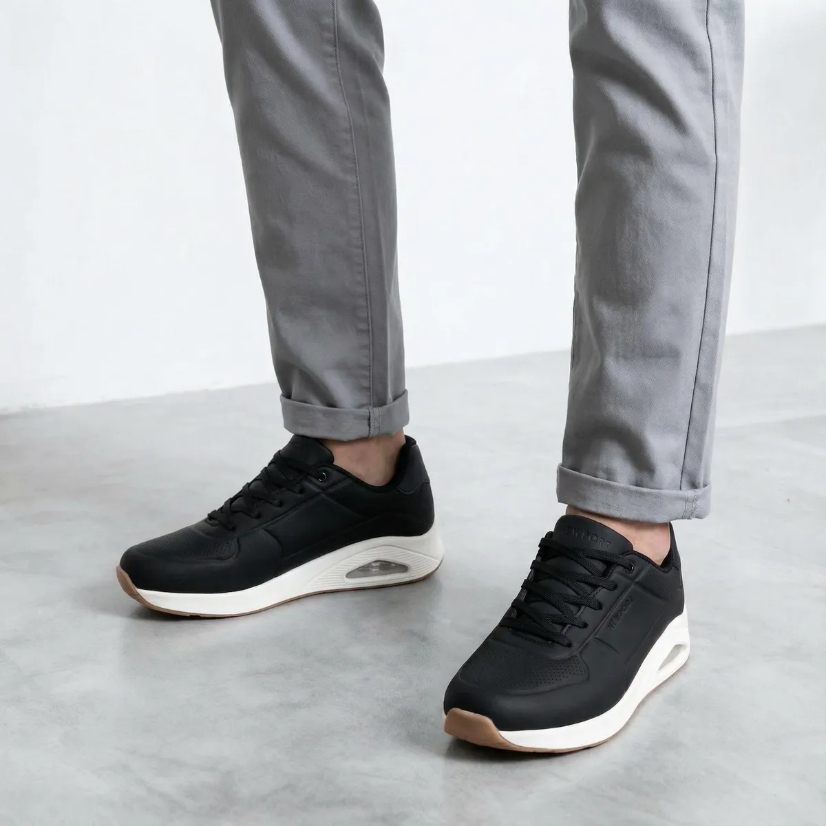 NEWPORT - Zapatilla Urbana Hombre Negro Newport