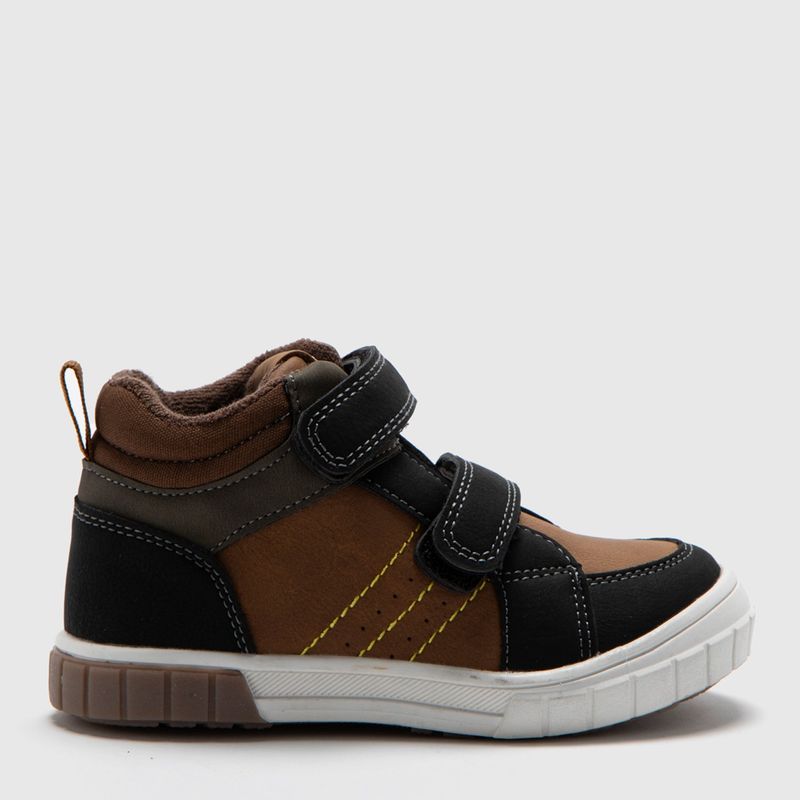 CONIGLIO - Zapatillas Urbanas Niño Coniglio Café Sintético Caña Alta Velcro