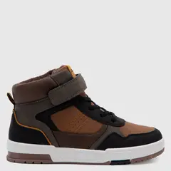 CONIGLIO - Zapatillas Urbanas Caña Alta Niño Sintético Café