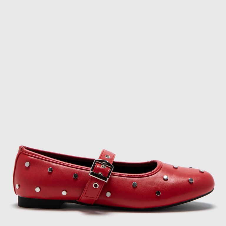 Zapatos Casuales Mujer Sintético Rojo con Tachas