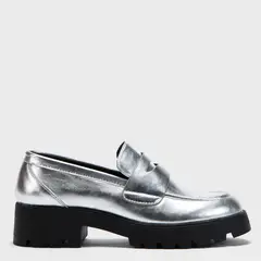 SYBILLA - Zapatos con Taco Sintético Plateado Mujer