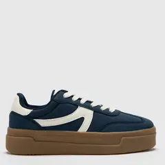 SYBILLA - Zapatillas Urbanas Mujer Plataforma Media Azul