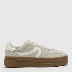 SYBILLA - Zapatillas Urbanas Plataforma Alta Mujer Beige