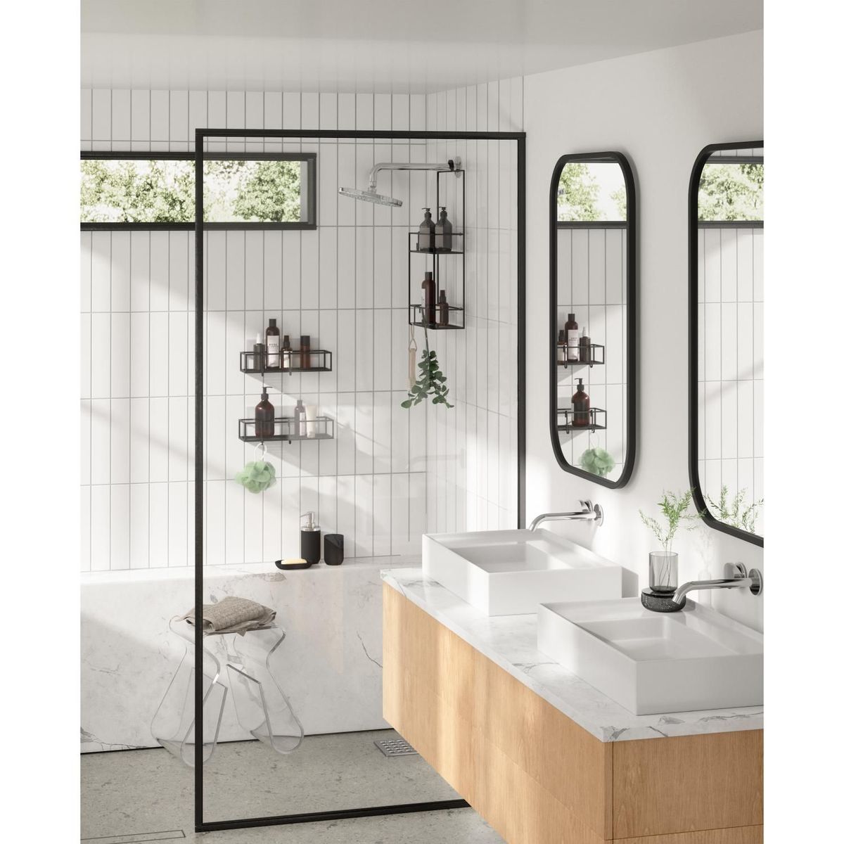 UMBRA - Set X2 Organizador Ducha AD Negro Umbra