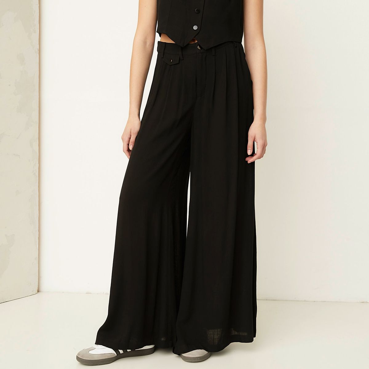 AMERICANINO - Pantalón Palazzo Tiro Alto Mujer Americanino