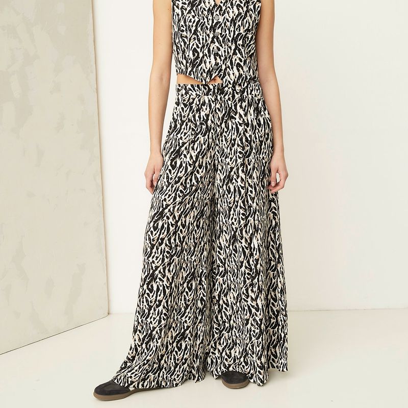 AMERICANINO - Pantalón Palazzo Tiro Alto Mujer Americanino