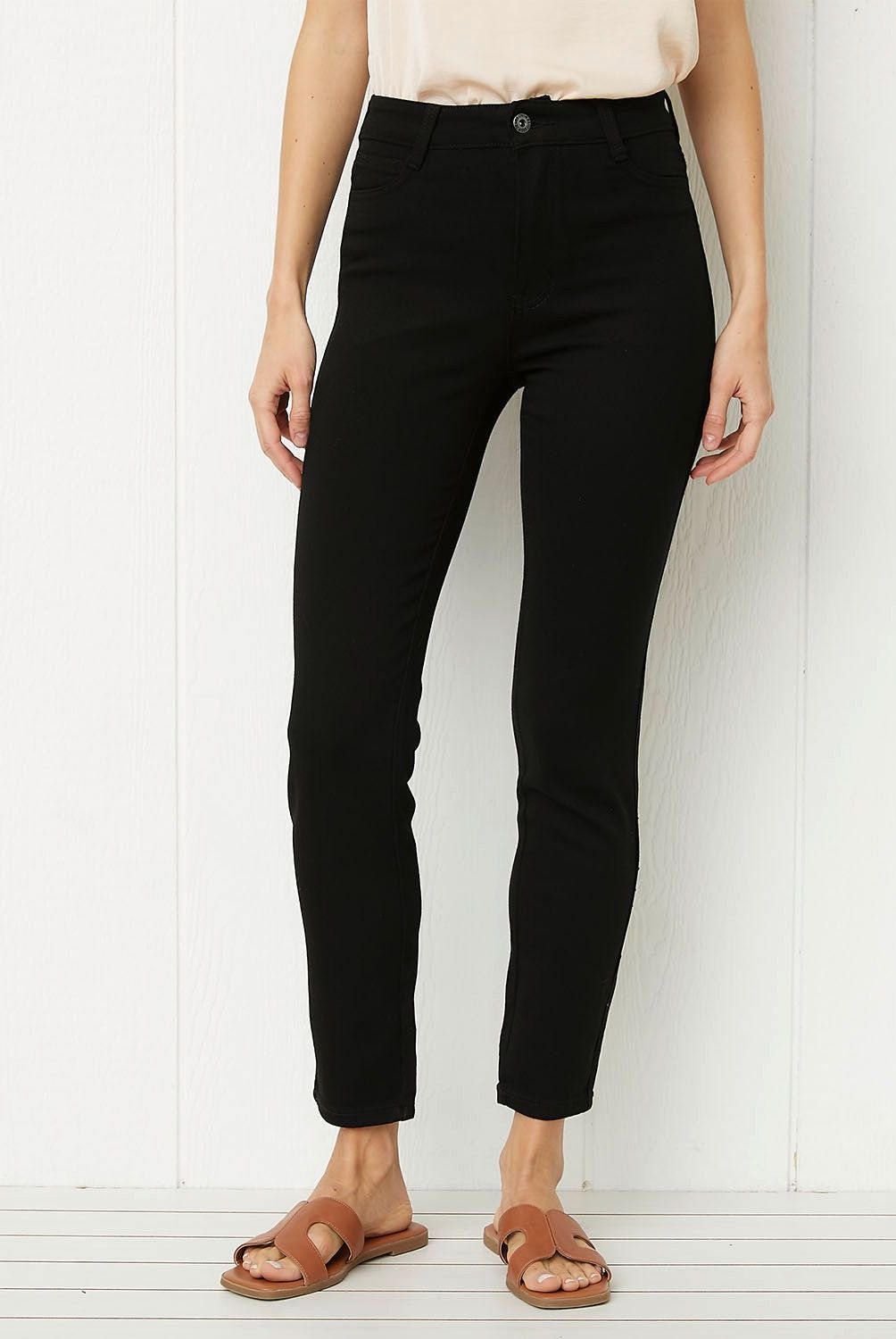 UNIVERSITY CLUB - Pantalón University Club Skinny Mujer Tiro Medio Viscosa
