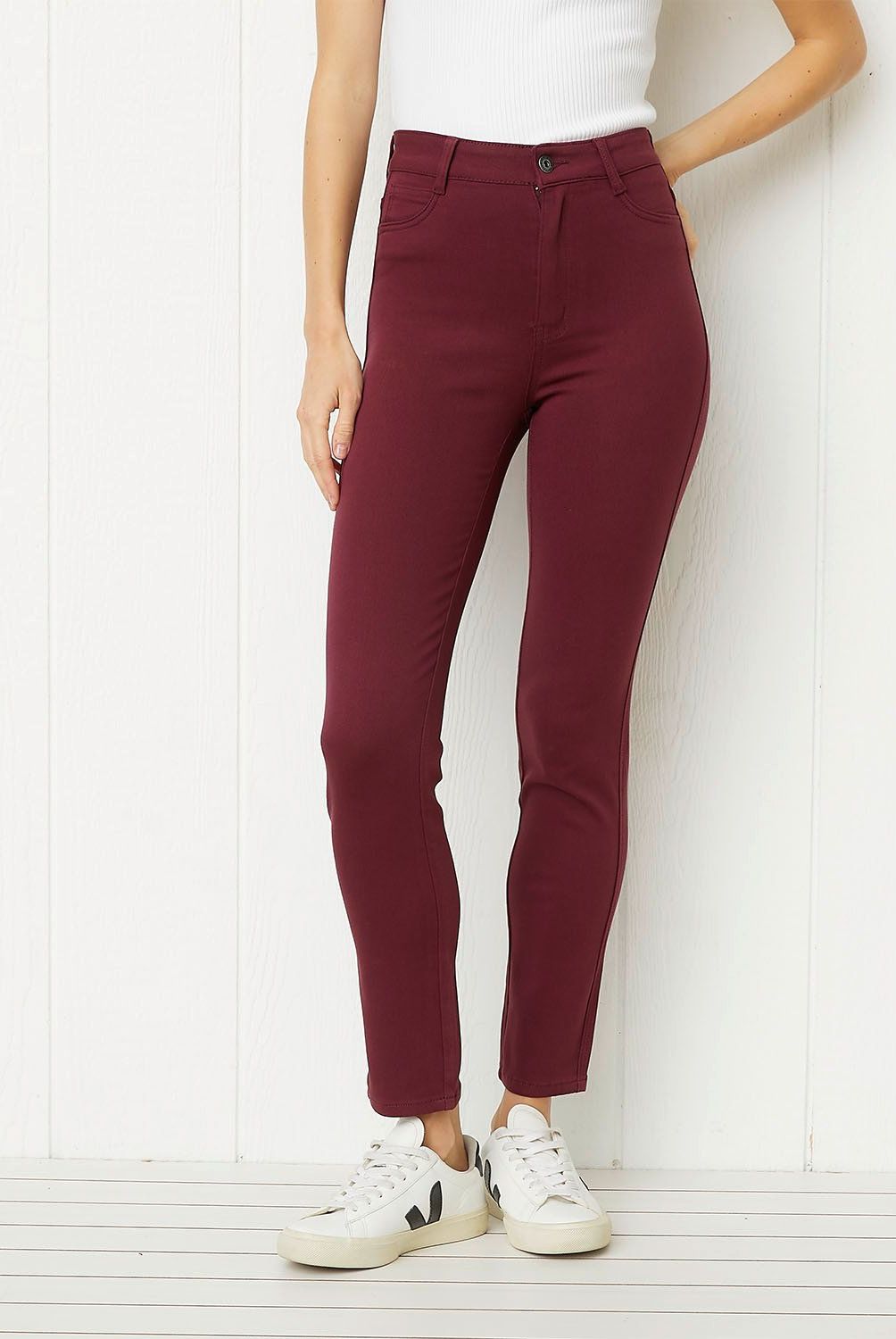 UNIVERSITY CLUB - Pantalón University Club Skinny Mujer Tiro Medio Viscosa