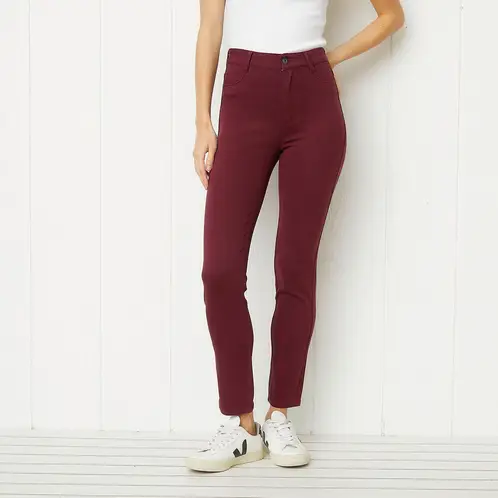 UNIVERSITY CLUB - Pantalón Skinny Mujer Tiro Medio Viscosa