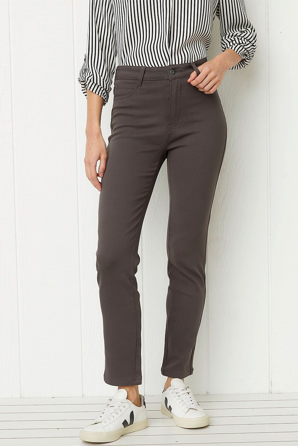 UNIVERSITY CLUB - Pantalón University Club Skinny Mujer Tiro Medio Viscosa