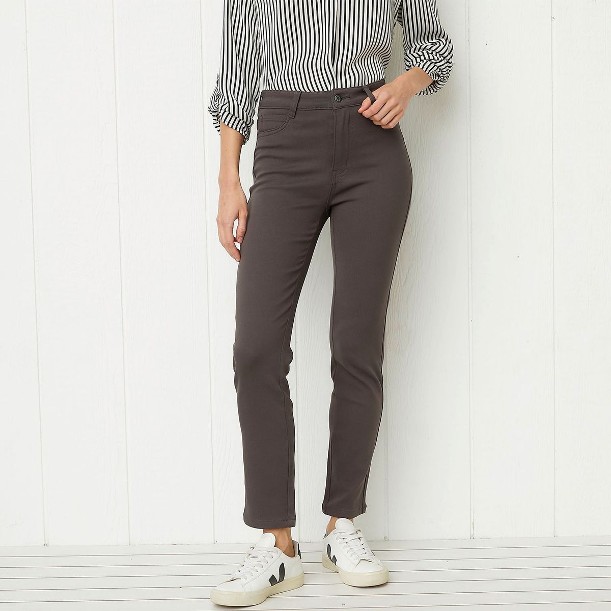 UNIVERSITY CLUB - Pantalón University Club Skinny Mujer Tiro Medio Viscosa