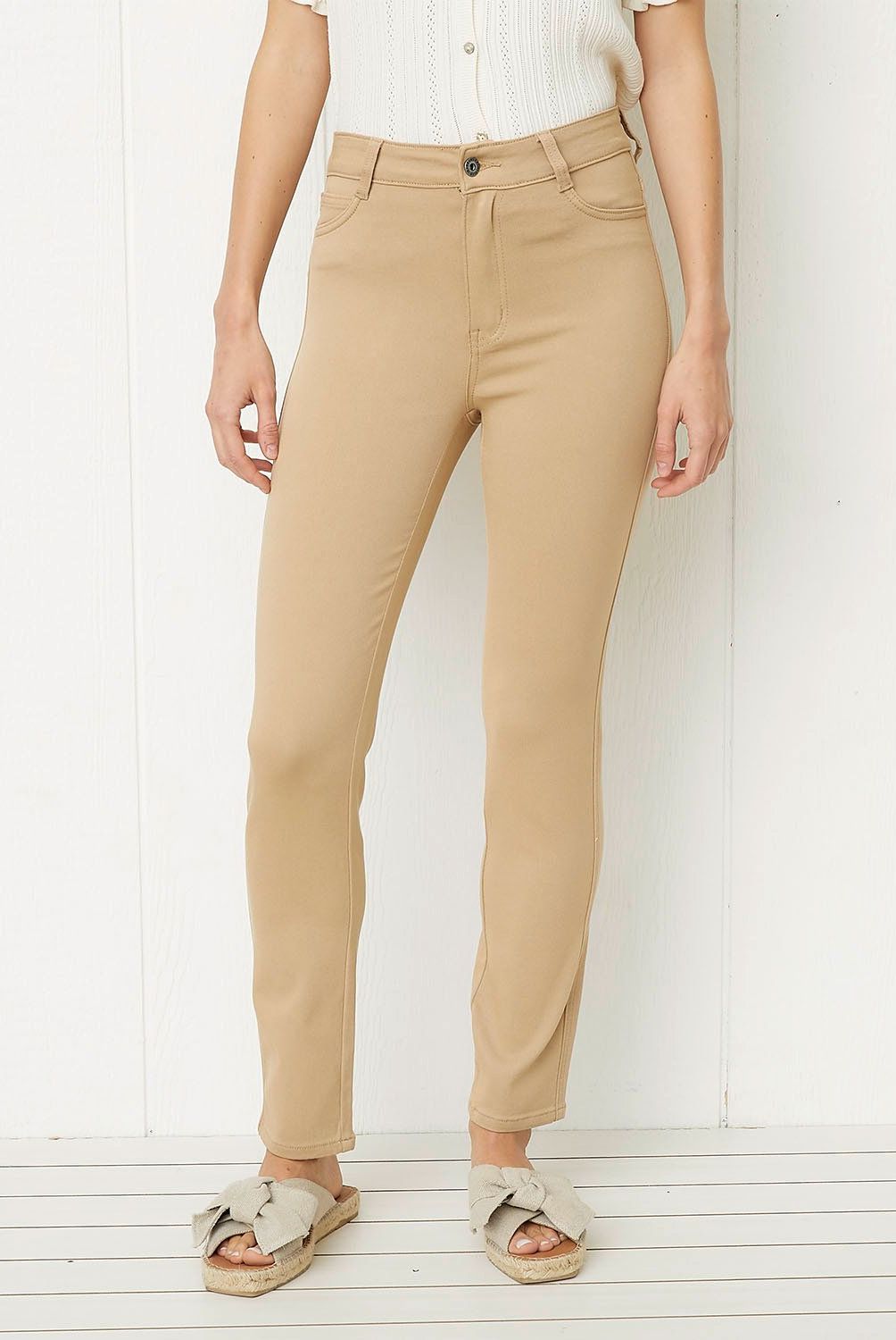 UNIVERSITY CLUB - Pantalón University Club Skinny Mujer Tiro Medio Viscosa