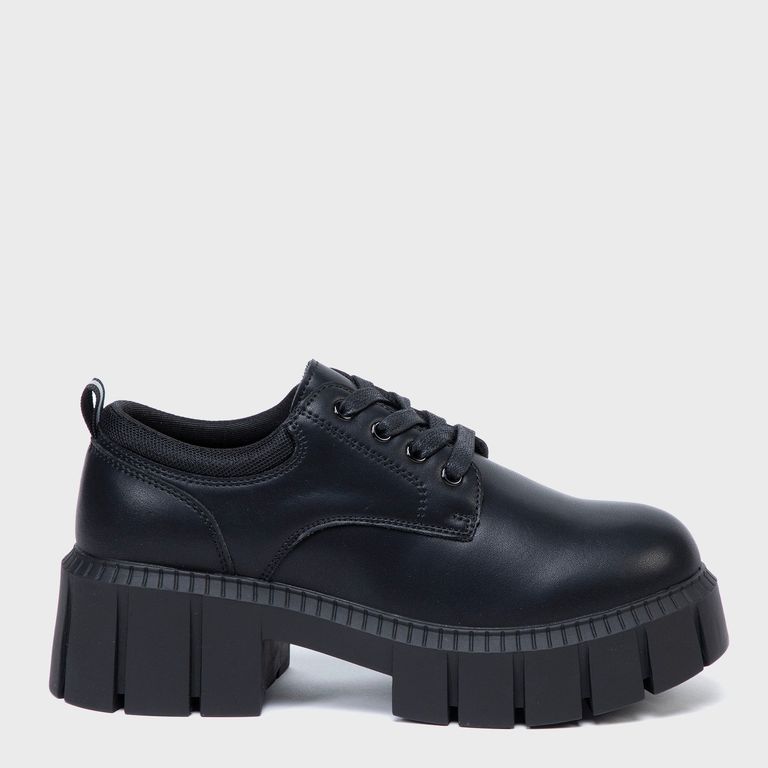 ELEVEN Calzado Escolar Cuero Negro Niña