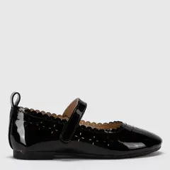 YAMP - Ballerinas Niña Charol Cierre Velcro Negro