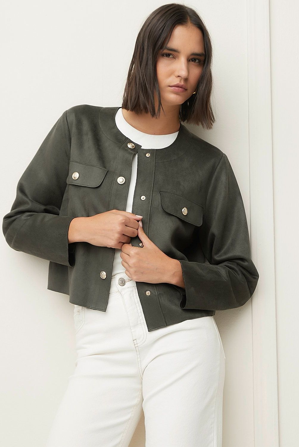 BASEMENT - Chaqueta Basement Manga Larga Mujer Negra