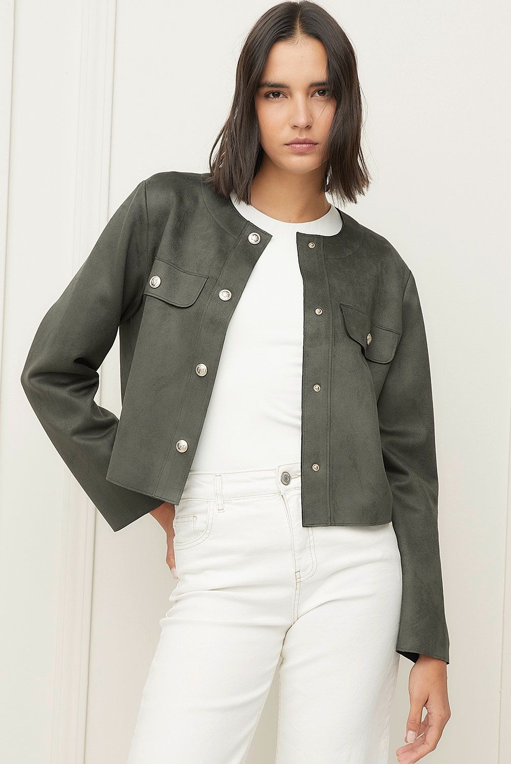 BASEMENT - Chaqueta Basement Manga Larga Mujer Negra