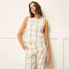 BASEMENT - Blusa Sin Mangas Algodón Mujer
