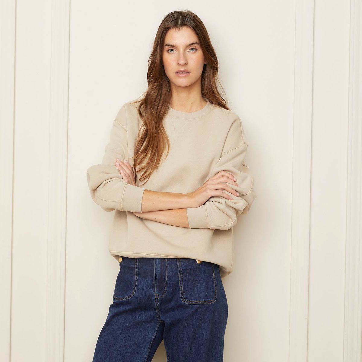 BASEMENT - Polerón Crew Neck Algodón Mujer Basement