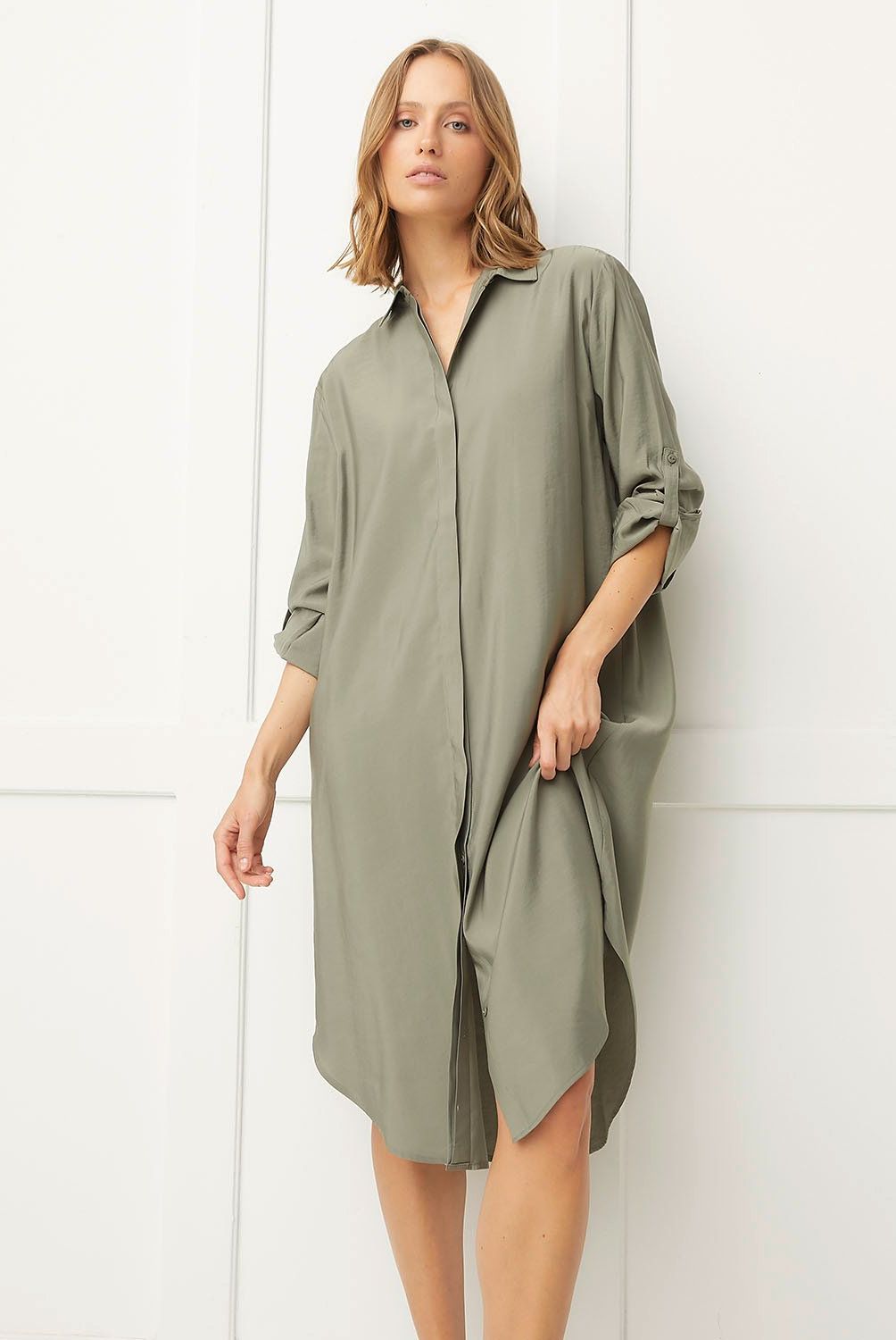 BASEMENT - Vestido Maxi Basement Viscosa Estampado Mujer