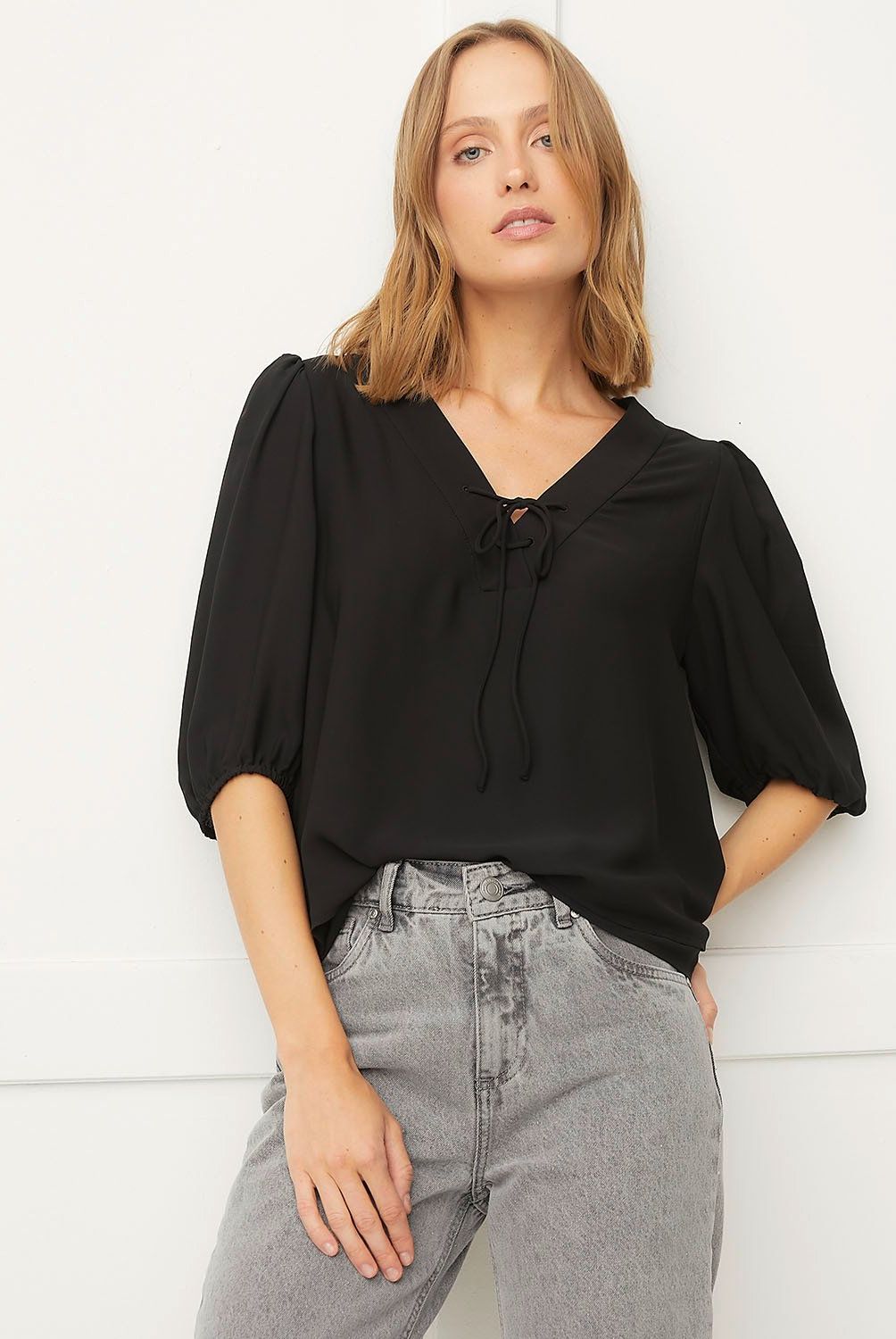 BASEMENT - Blusa Basement Manga 3/4 Mujer