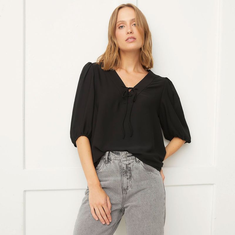 BASEMENT - Blusa Basement Manga 3/4 Mujer