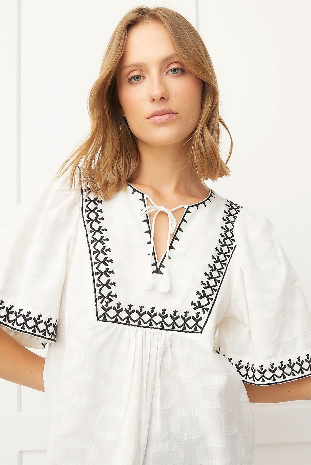 BASEMENT - Blusa Basement Manga Corta Algodón Diseño Liso Mujer