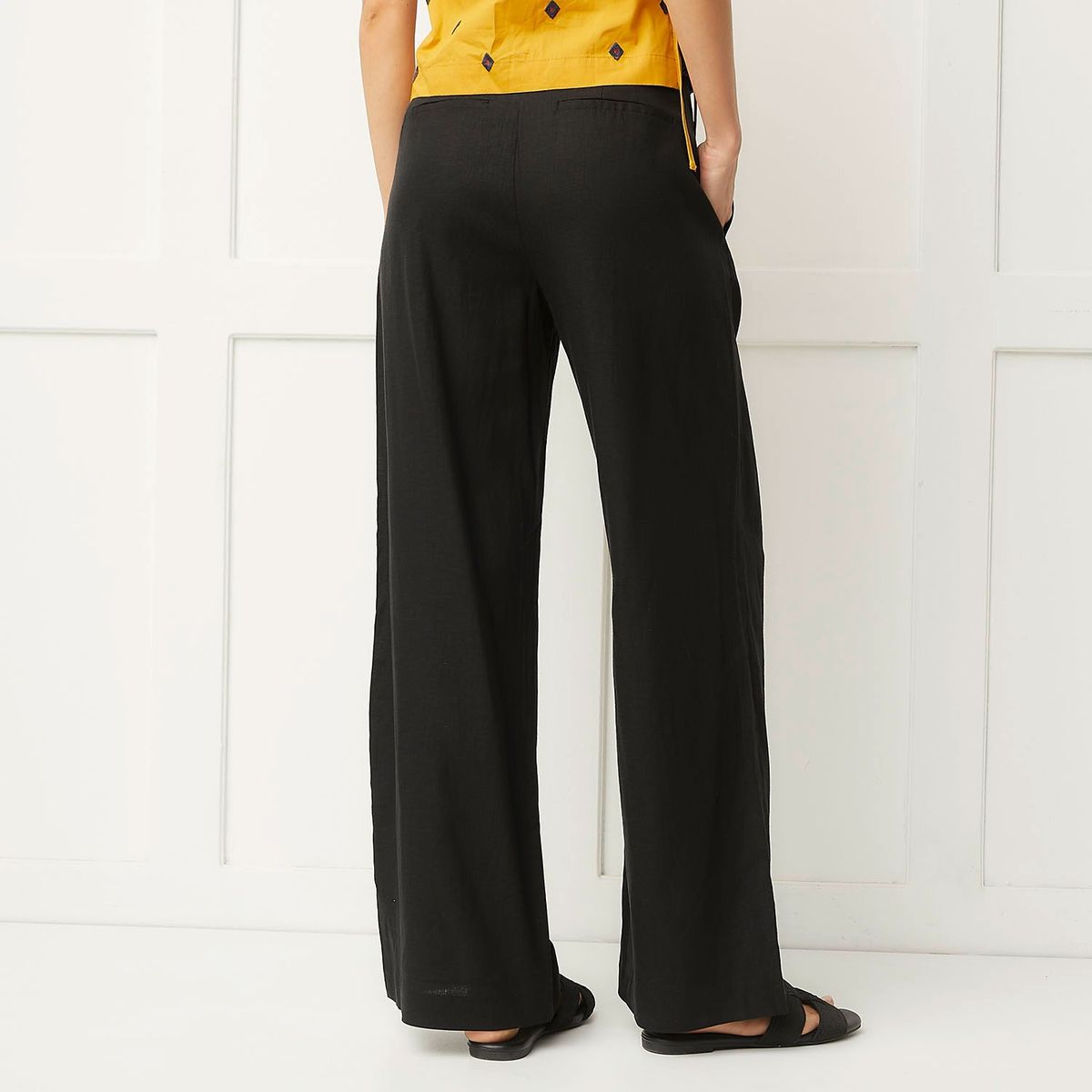 BASEMENT - Pantalón Basement Recto Lino Viscosa Mujer