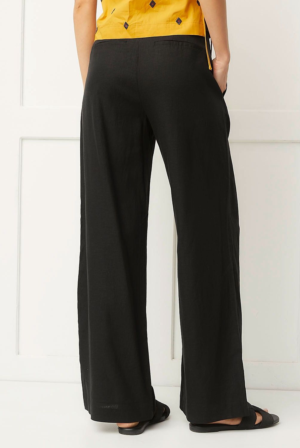 BASEMENT - Pantalón Basement Recto Lino Viscosa Mujer