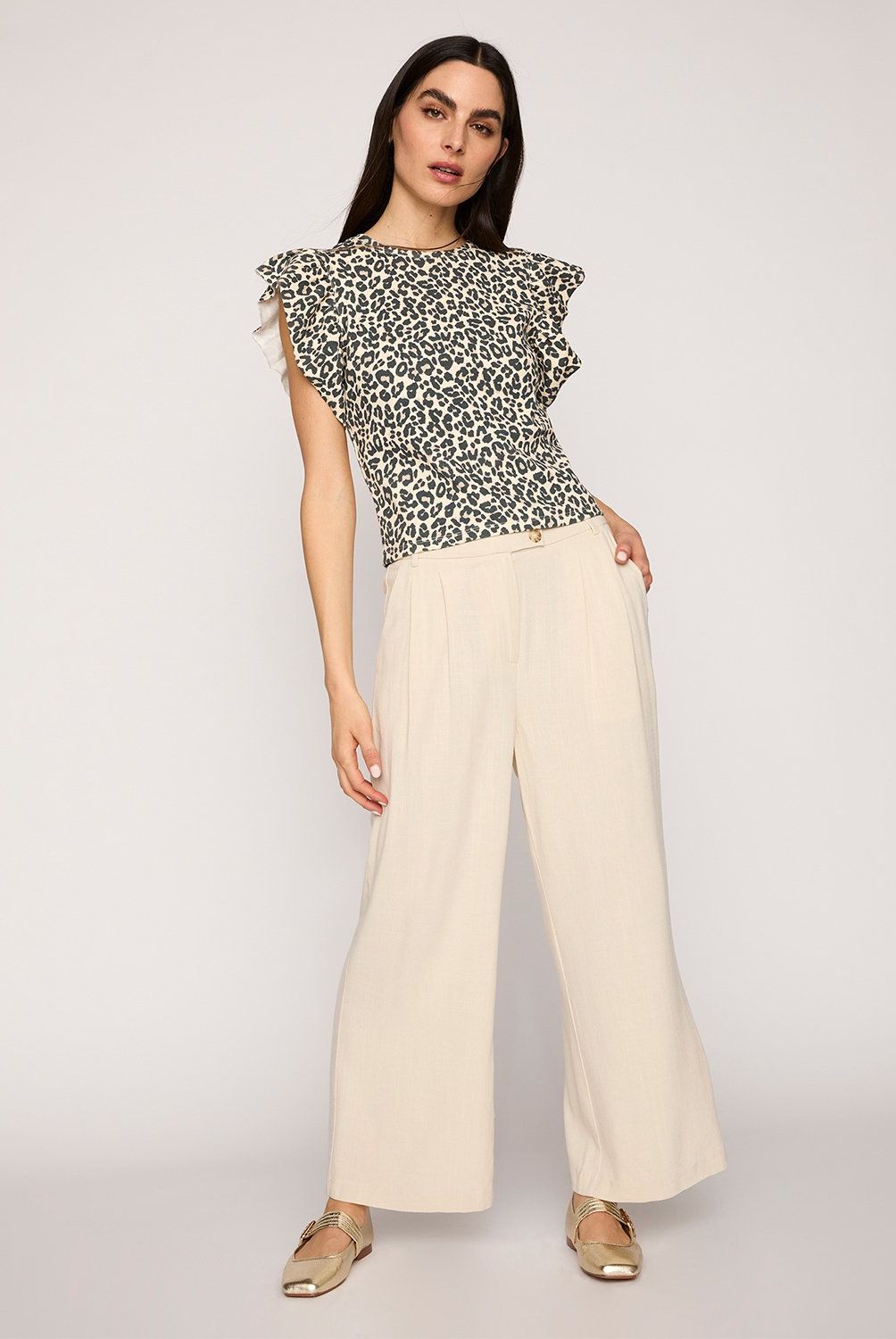 BASEMENT - Pantalón Culotte Basement Mujer Viscosa Lino Casual
